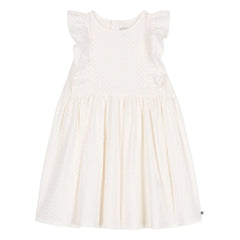 Petit Bateau - Vestido Brendice Broderie Anglaise Algodón orgánico | Blanco