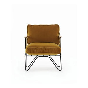 Honoré - Sillón de terciopelo y epoxi negro Croisette | Camel