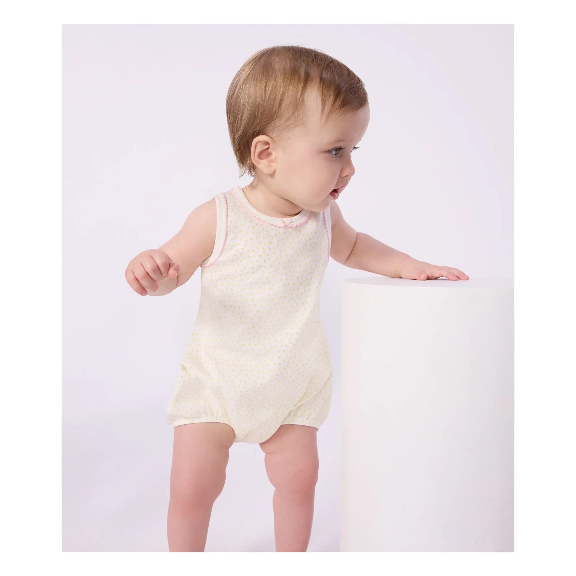 Petit Bateau - Pijama de lunares | Blanco