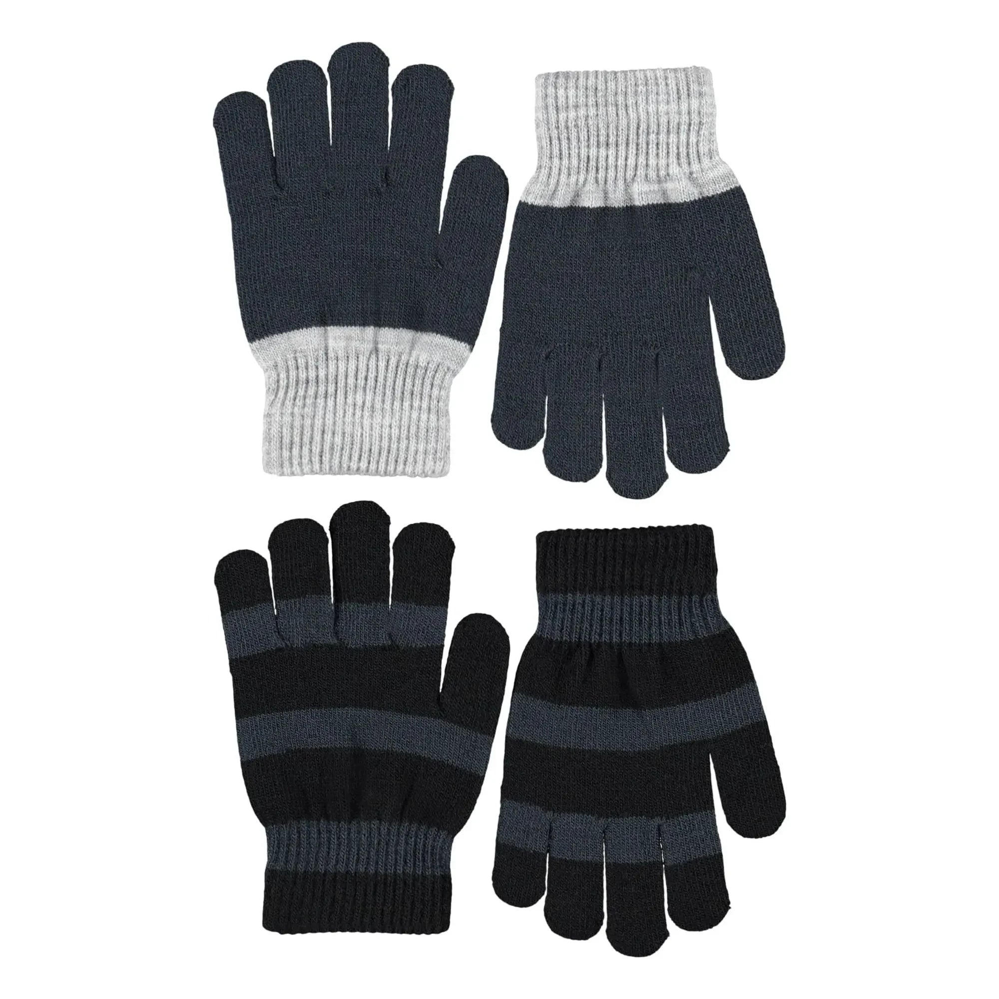 Molo - 2 pares de guantes de rayas Kei | Azul grisáceo