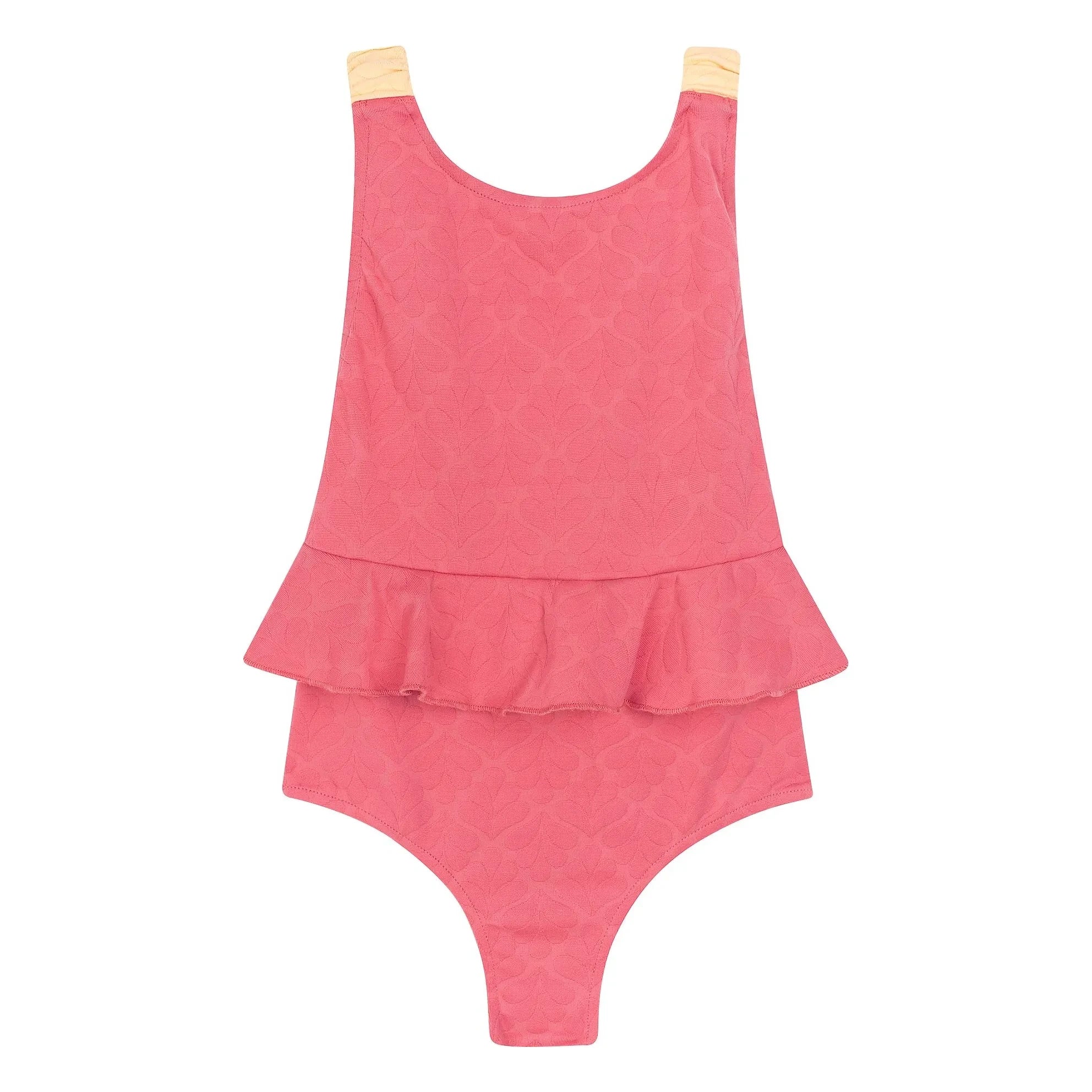 My First Cantê - Bañador con Volantes y Textura de Hojas Winnie | Rosa