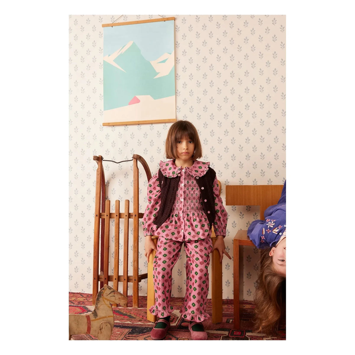 Hello Simone - Pantalones de pana con estampado floral Malika | Rosa