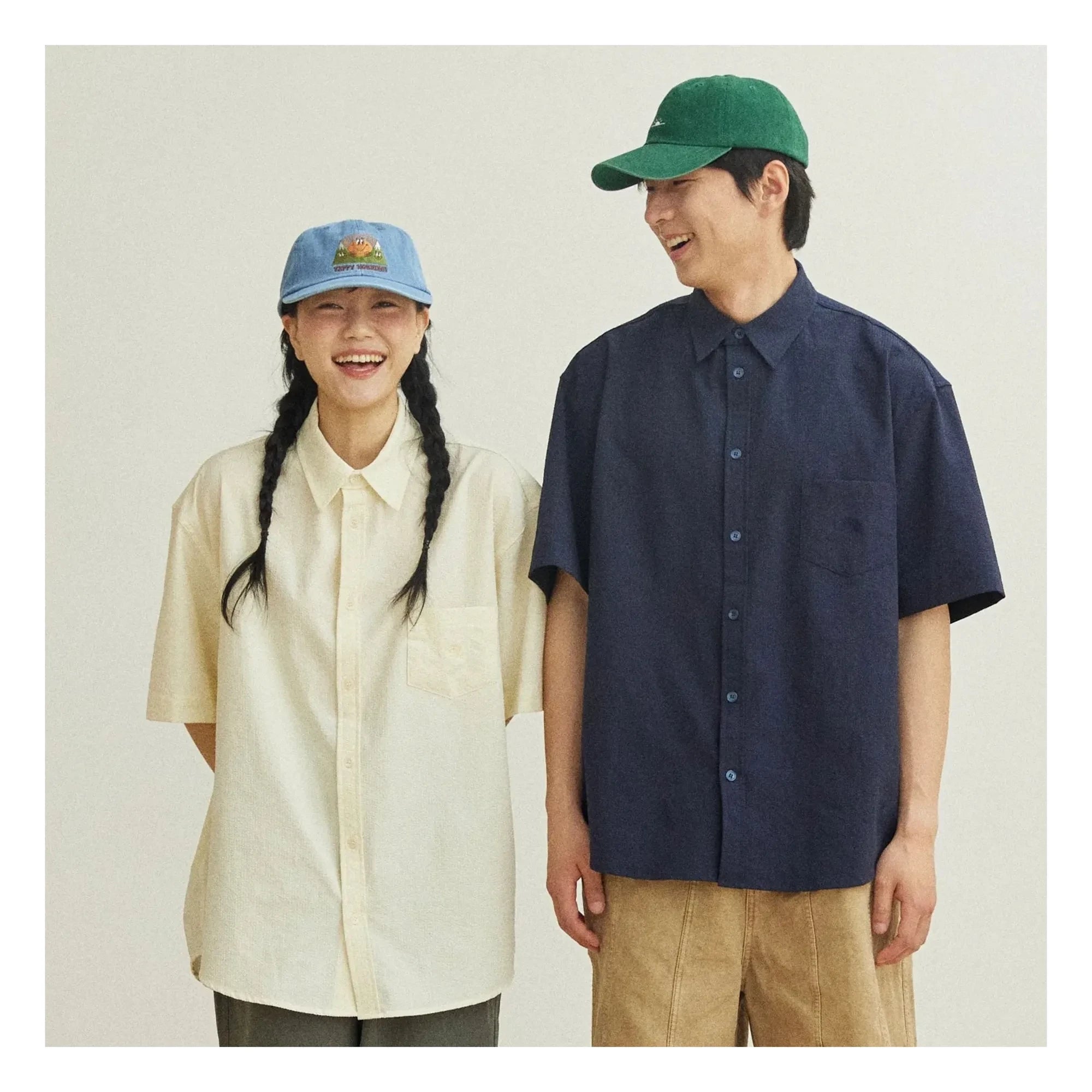 Kappy - Camisa a cuadros de seersucker | Azul marino