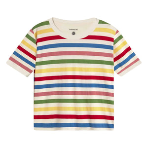 Thinking Mu - Camiseta de rayas Zowie de algodón orgánico | Amarillo
