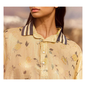 Mes Demoiselles - Blusa de seda metálica Jaca | Oro