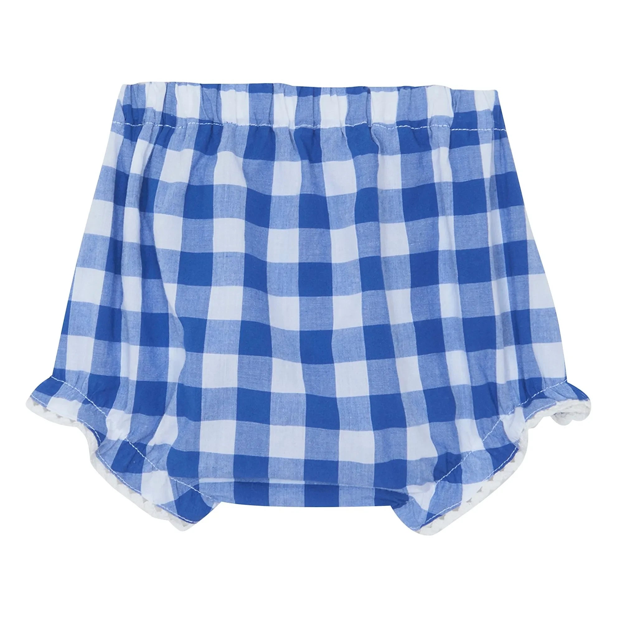 Tartine et Chocolat - Conjunto de camiseta de vichy y cubrepañal | Azul real