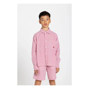 Smallable Kid - Camisa a rayas | Rojo cereza