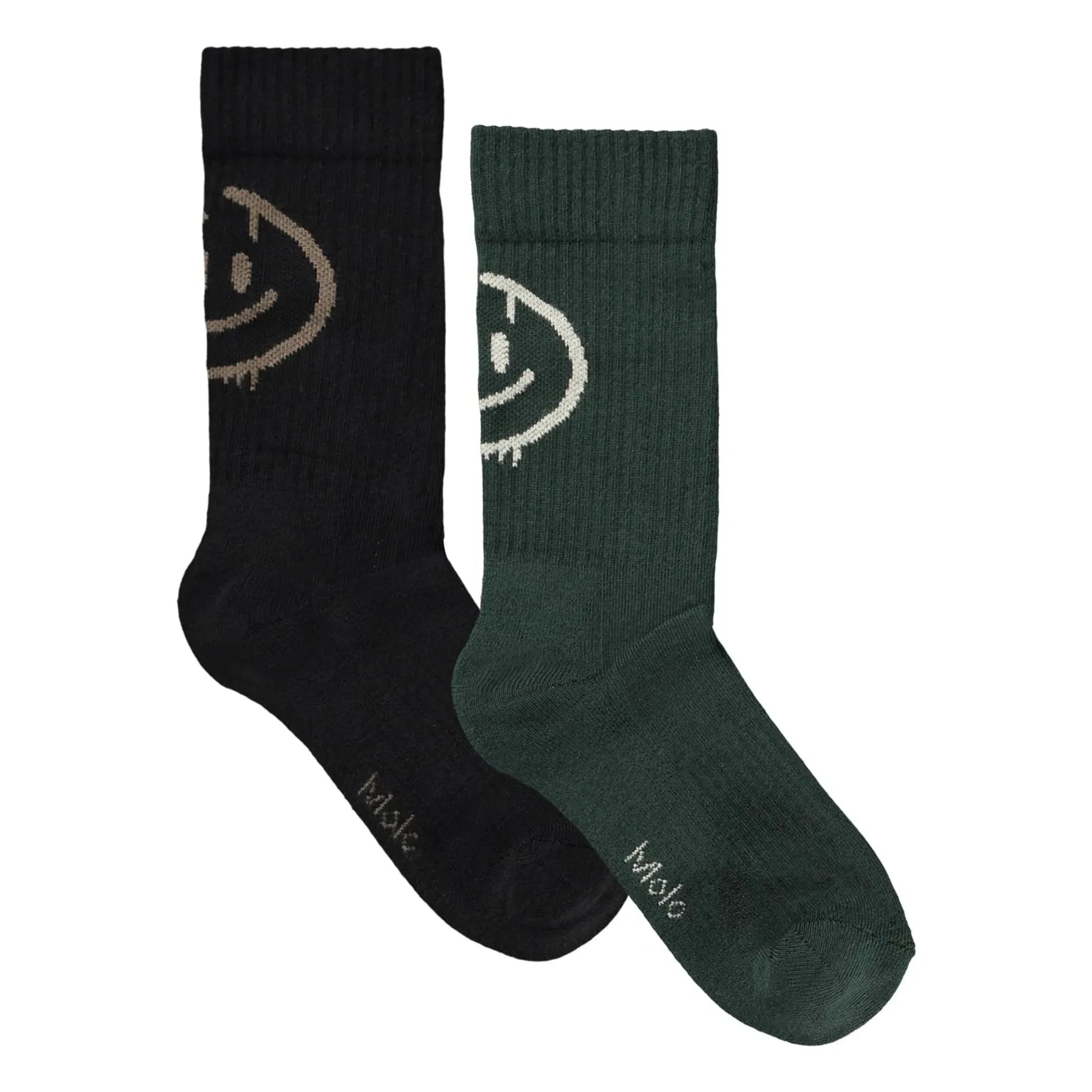 Molo - Set de 2 calcetines Norman Smiley | Verde