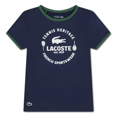 Lacoste - Polo deportivo de fibra reciclada con cuello en contraste | Azul marino