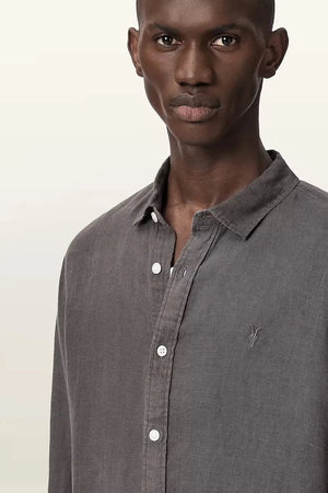 AllSaints camisa de lino para hombre LOOM