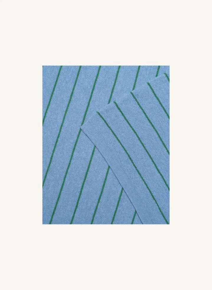Hvid - Manta de Lana Merino a Rayas Harry | Azul Claro