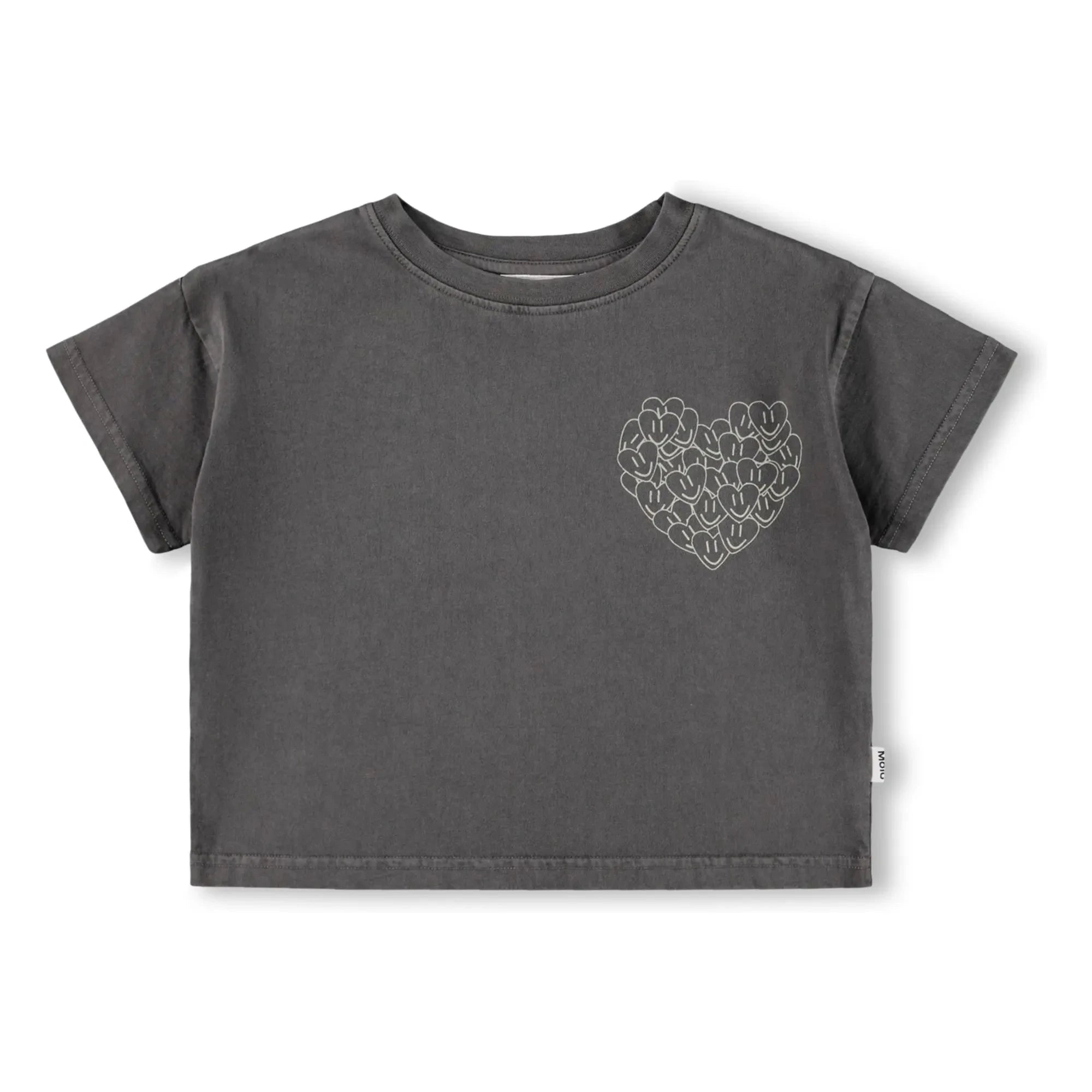 Molo - Camiseta de algodón orgánico Runi Love | Gris oscuro