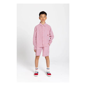 Smallable Kid - Camisa a rayas | Rojo cereza