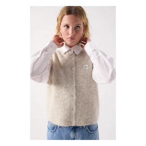 American Vintage - Cárdigan East Alpaca | Gris jaspeado