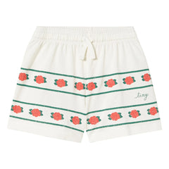 Tinycottons - Shorts de algodón orgánico Roses | Blanco