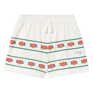 Tinycottons - Shorts de algodón orgánico Roses | Blanco