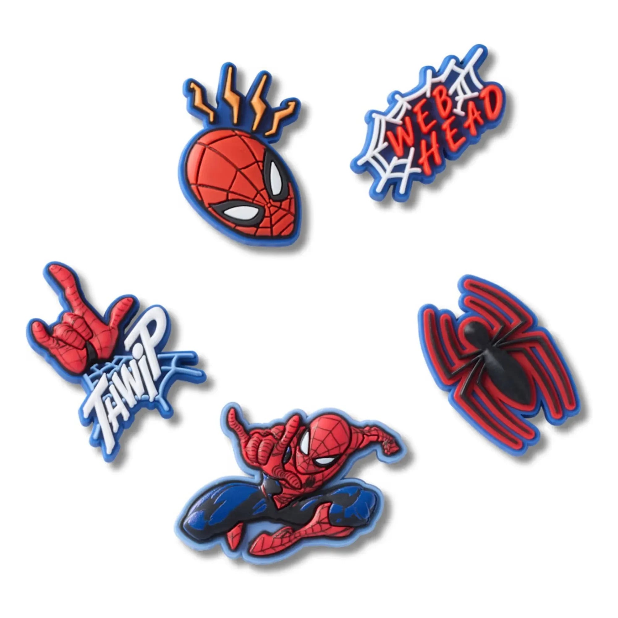 Crocs - Set de 5 Jibbitz Spider-Man | Rojo