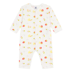 Petit Bateau - Saco de Dormir de Algodón Orgánico con Estampado de Frutas | Blanco