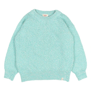 Búho - Jersey de algodón orgánico Chiné | Aqua
