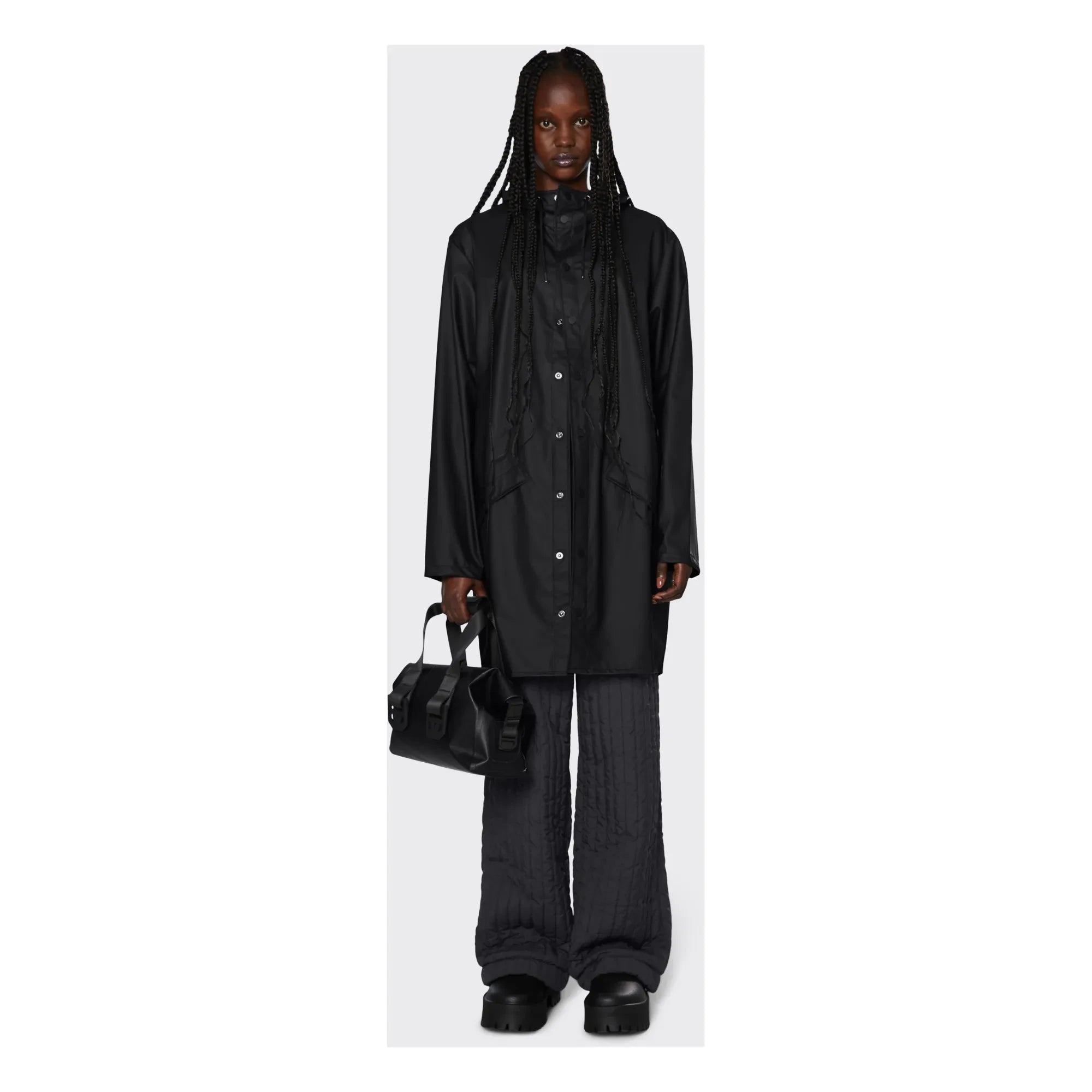 Rains - Gabardina larga unisex impermeable | Negro