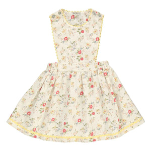 Bebe Organic - Vestido de babero con volantes Annice Fleurie | Blanco