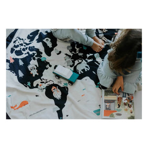 Play and Go - Bolsa/Alfombra de Juegos Noomad - Mapa del Mundo | Blanco