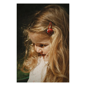 Konges Sløjd - Set de 4 pinzas para el pelo con insectos | Rojo