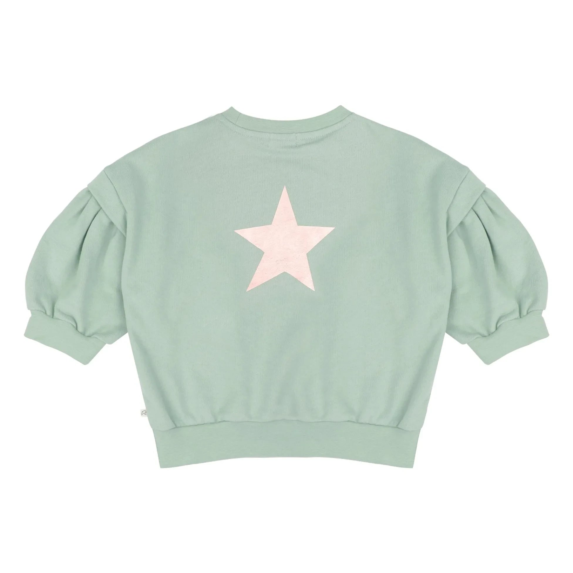Jenest - Sudadera de algodón orgánico Balloon Etoile | Verde almendra