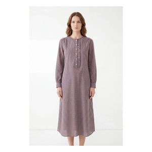 Hod - Vestido de cuadros de algodón Sally | Morado