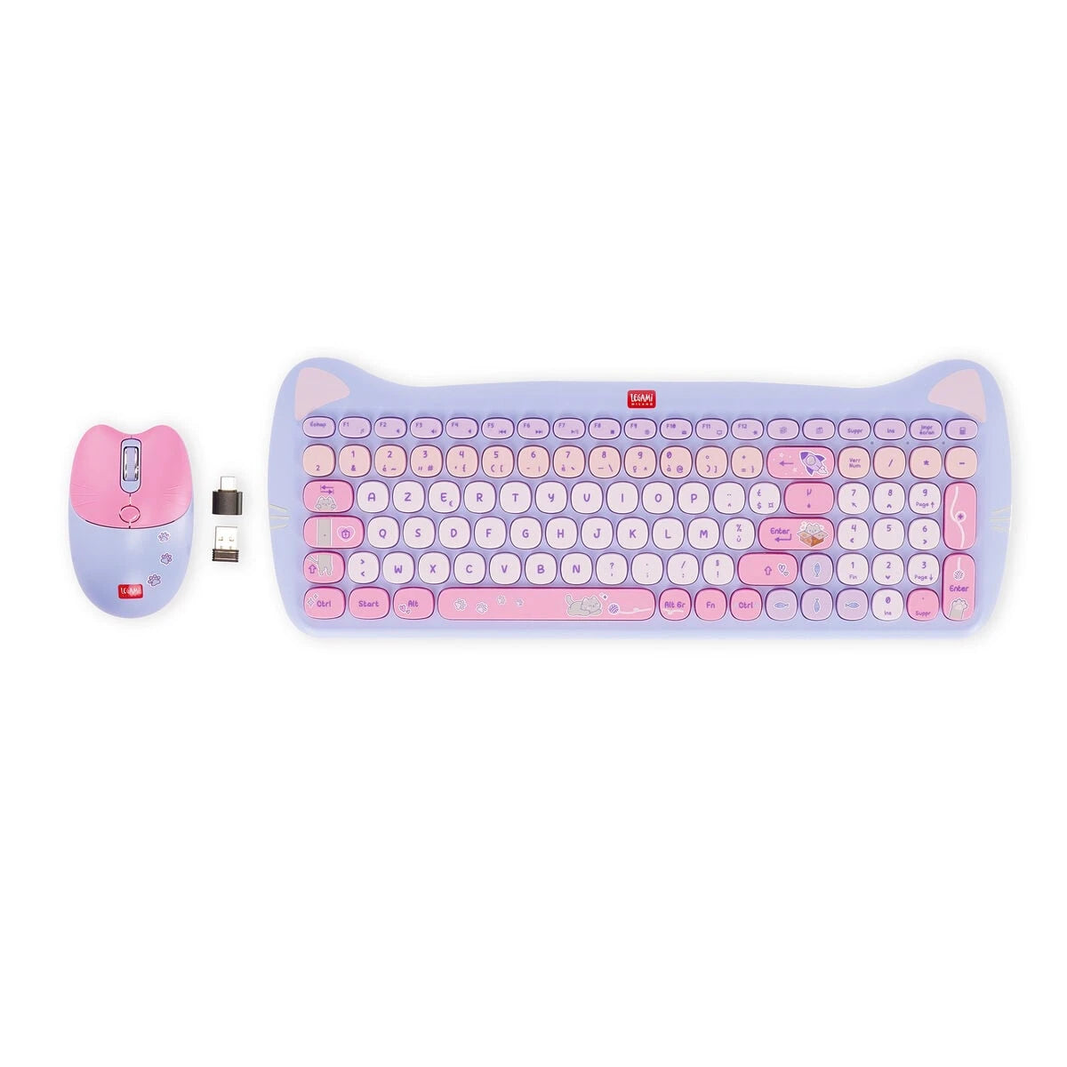 Legami - Conjunto de Ratón y Teclado Inalámbrico - Meow