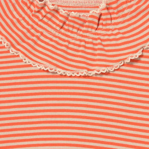 Tinycottons - Camiseta de algodón orgánico acanalada a rayas | Roja