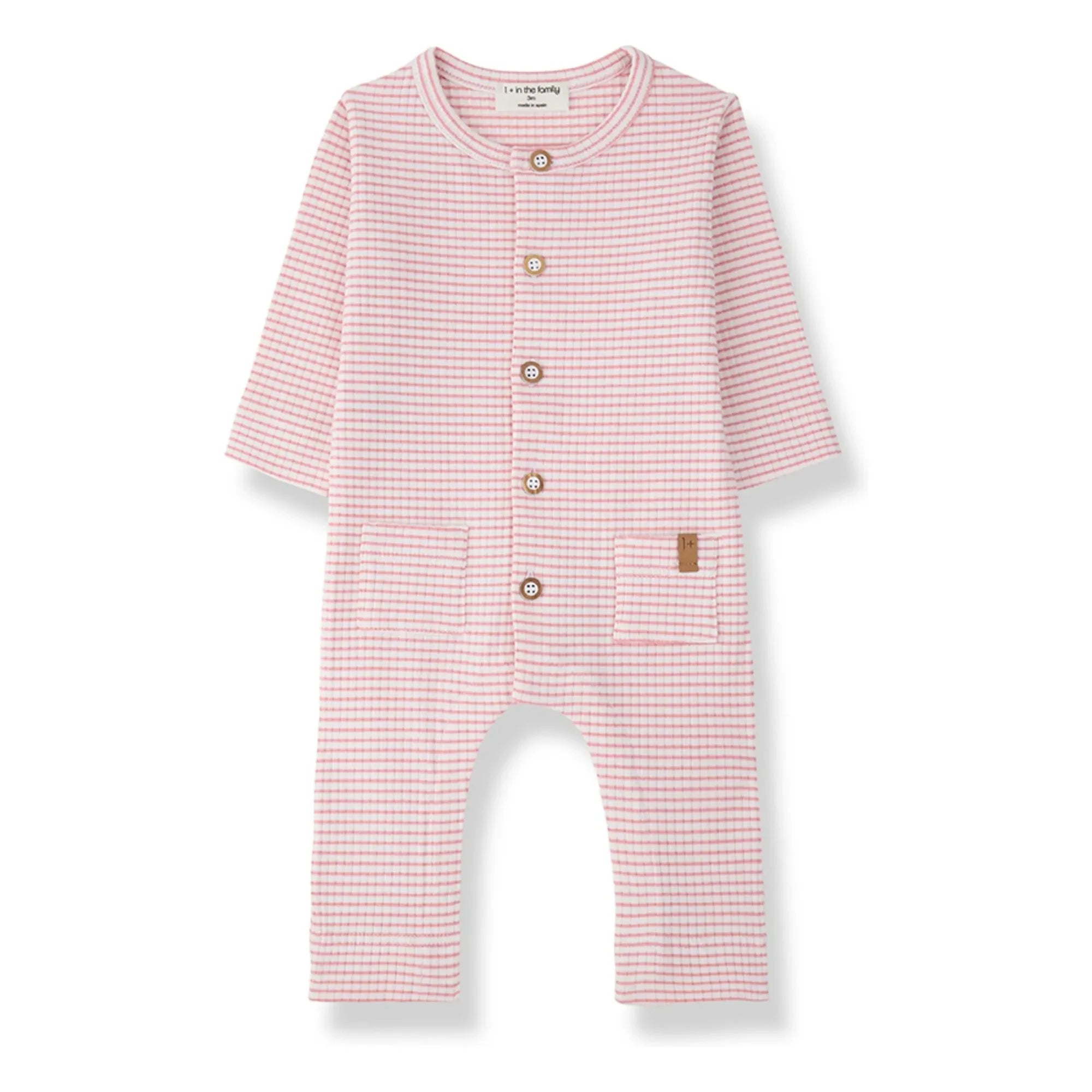 1+ in the family - Conjunto de pijama de canalé Cambrils con rayas | Blush