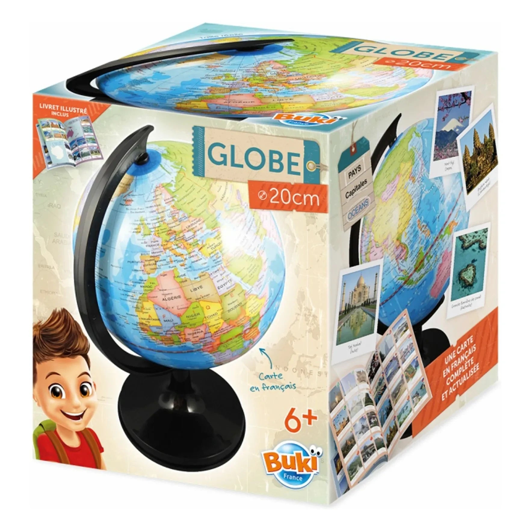 Buki - Globo terráqueo de 20 cm