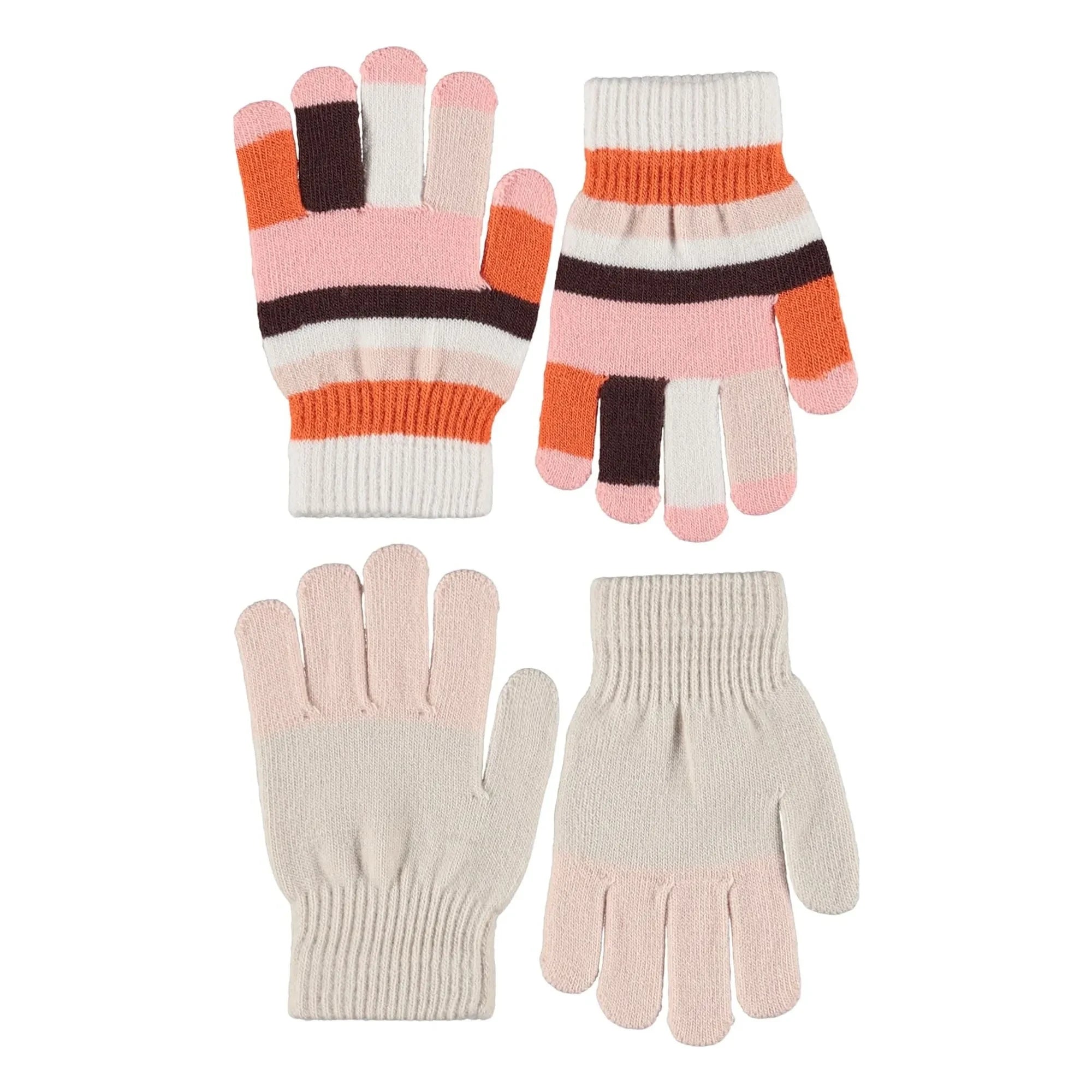 Molo - Conjunto de Guantes Kei a Rayas Dobles | Marfil