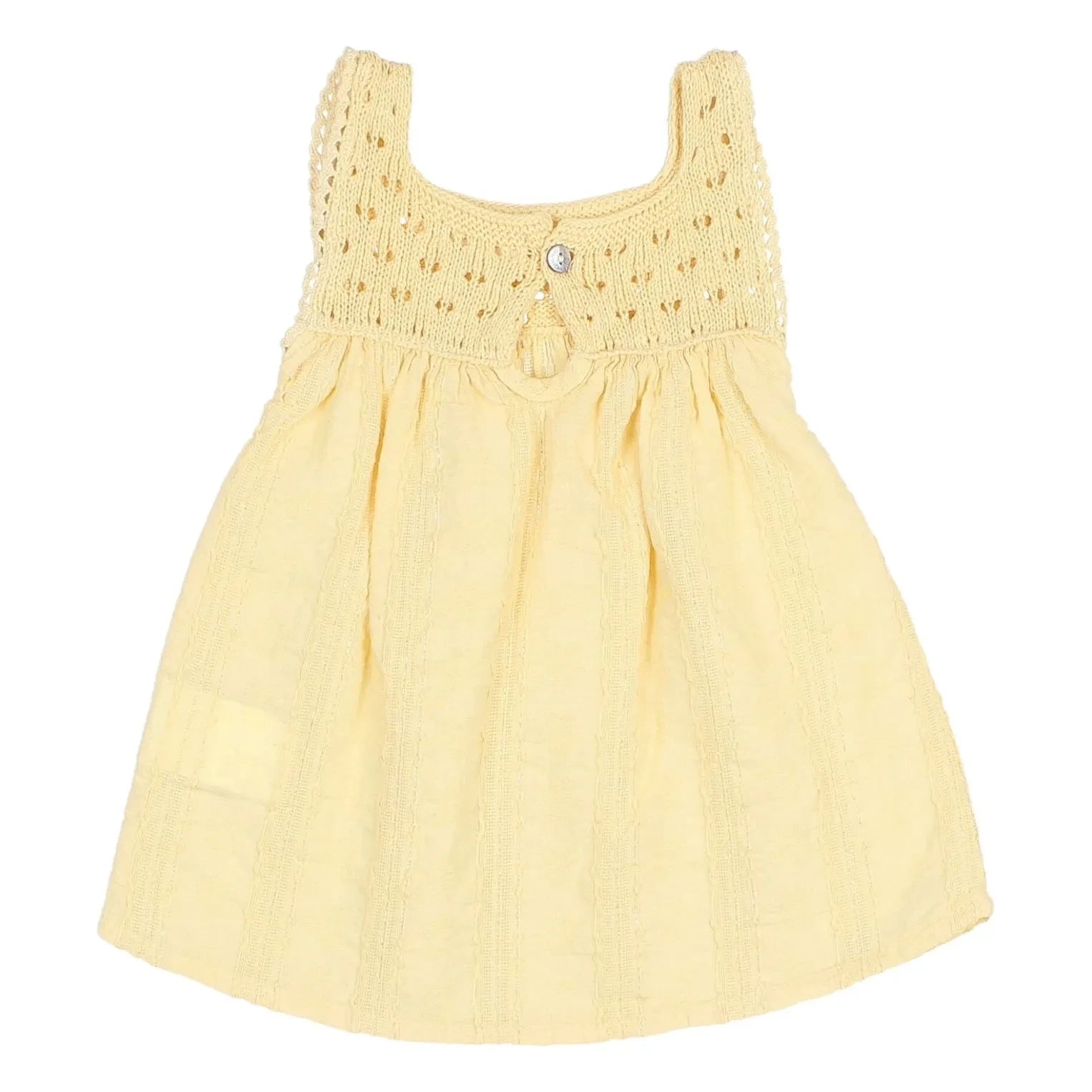 Búho - Vestido de algodón orgánico Lurex Boho | Amarillo