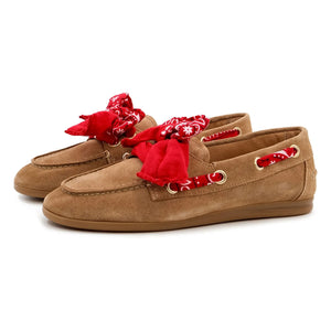 Toral - Zapatos náuticos de ante Nahua Bandana | Marrón tierra