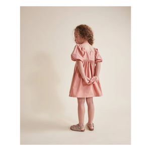 Búho - Vestido de popelín de algodón orgánico | Rosa empolvado