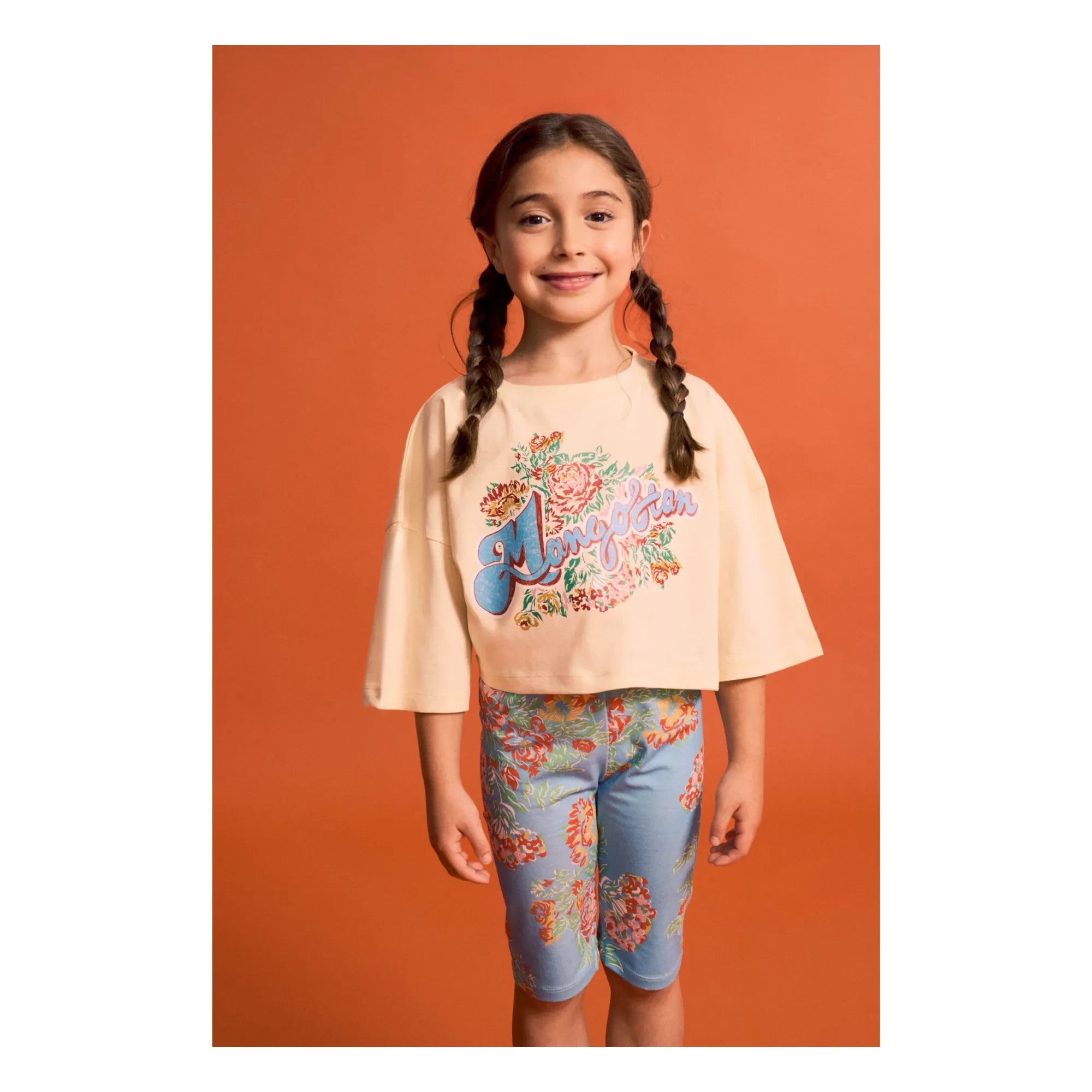 Maison Mangostan - Camiseta corta floral | Amarillo pálido
