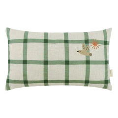 Nobodinoz - Cojín rectangular Oiseau Vibes - Lino francés | Verde