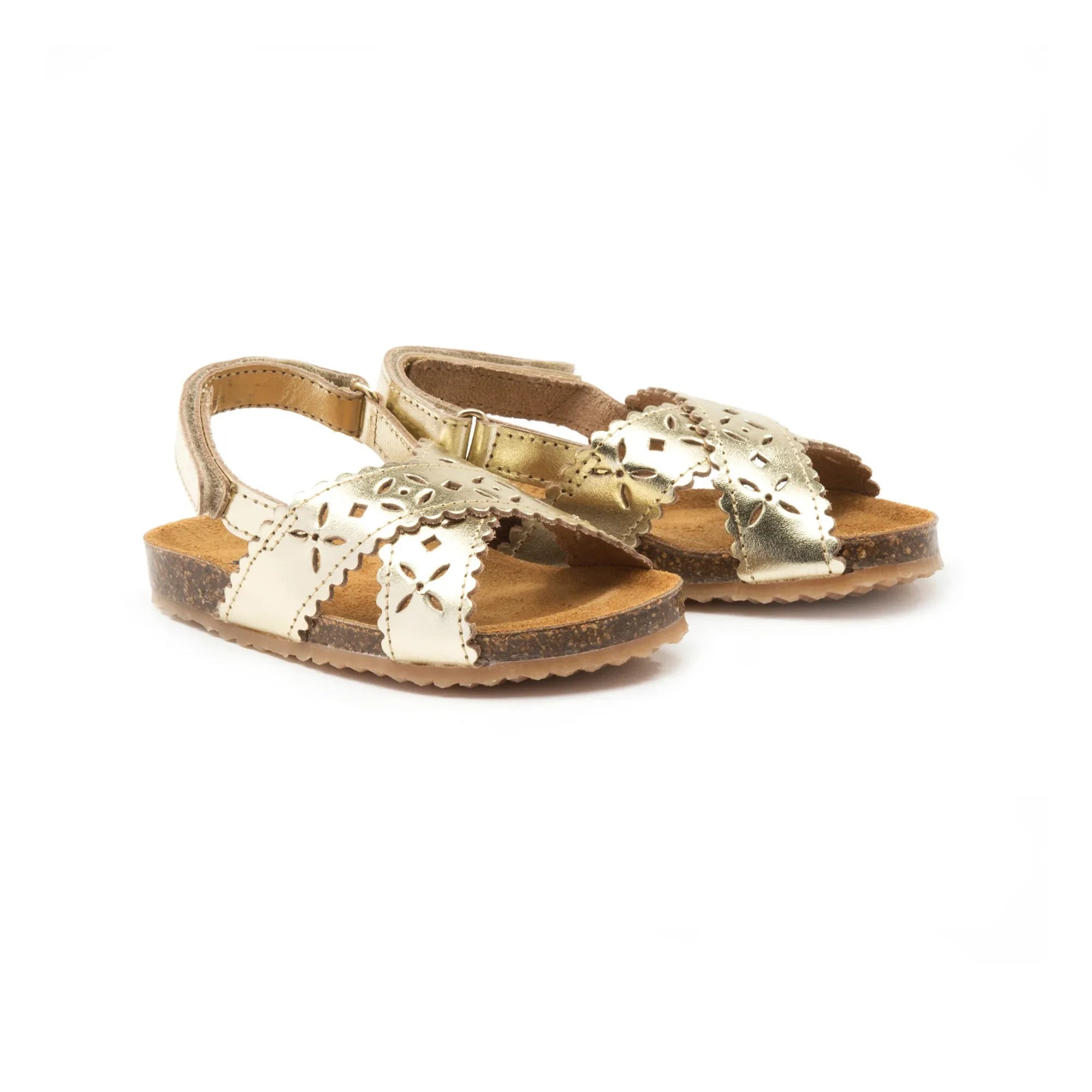 Pèpè - Two Con Me - Sandalias con tiras cruzadas perforadas | Oro
