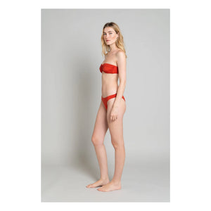 Smallable Woman - Bañador de corte bajo Lisa | Rojo ladrillo