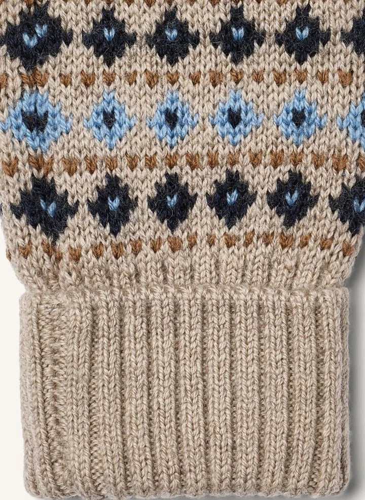 Wheat - Guantes Haansi con jacquard de lana merino | Azul