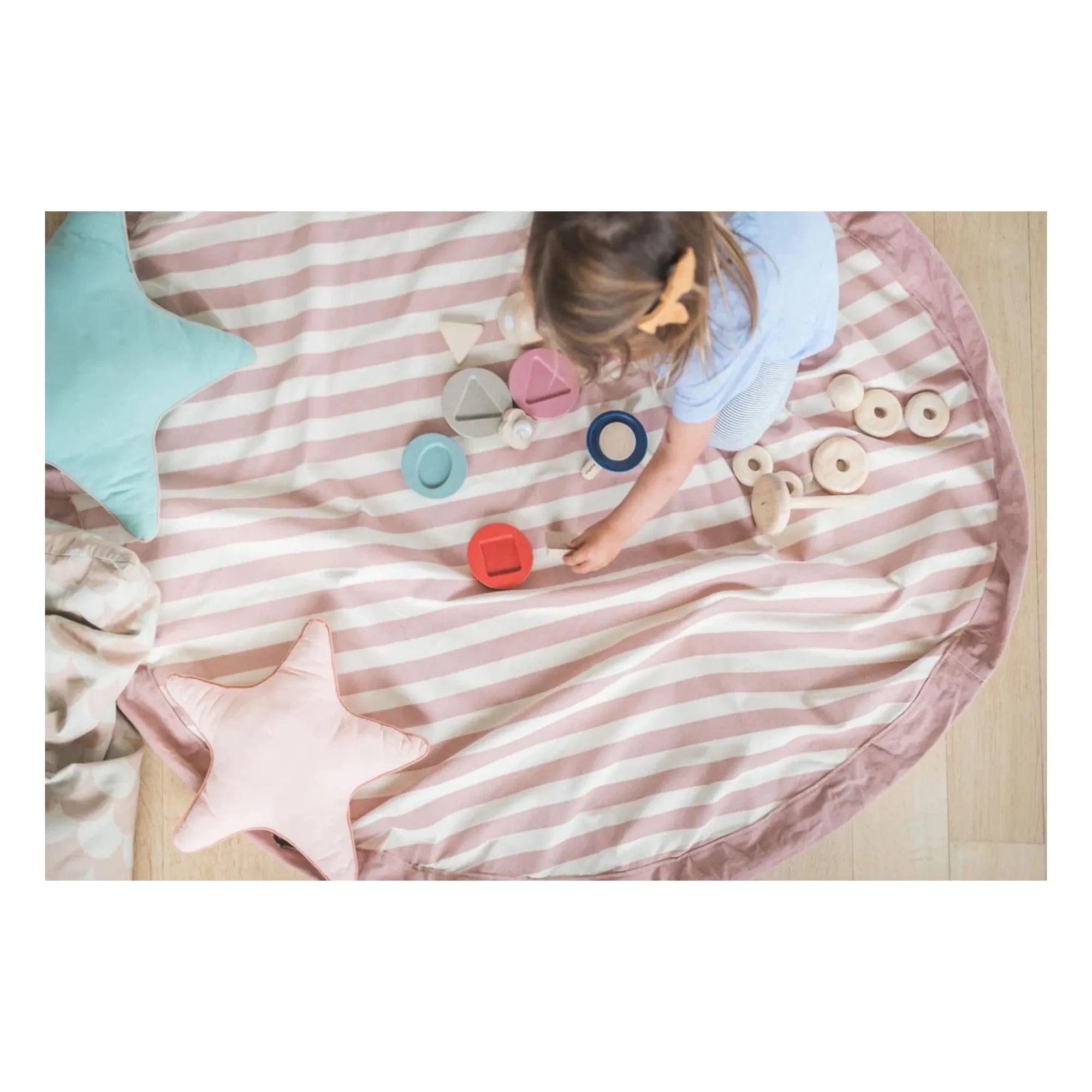 Play and Go - Bolsa / Alfombra de juego Noomad - Rayas | Rosa