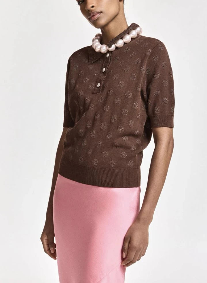 Essentiel Antwerp - Polo Krab con lunares | Marrón