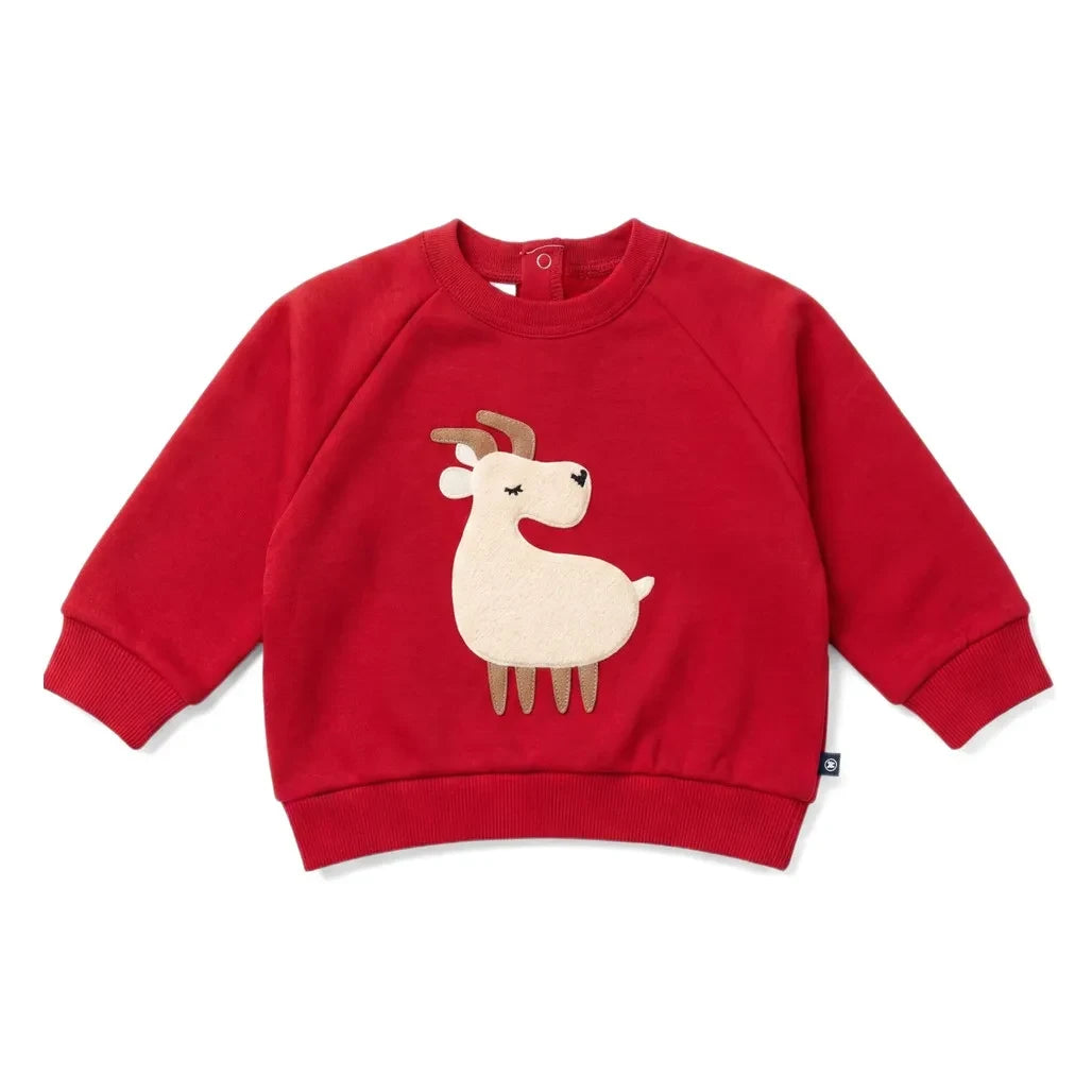 Petit Bateau - Sudadera con reno | Rojo oscuro
