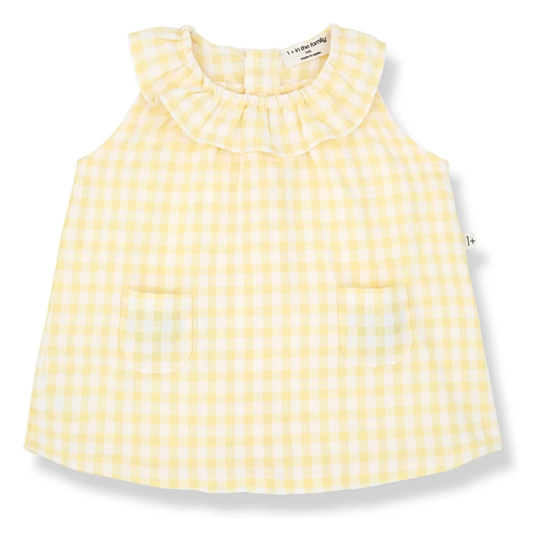 1+ in the family - Vestido Ambracia Vichy Seersucker | Amarillo pálido