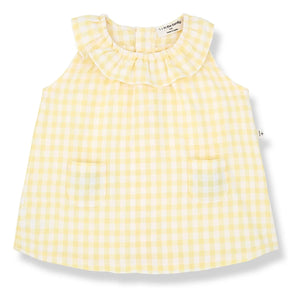 1+ in the family - Vestido Ambracia Vichy Seersucker | Amarillo pálido