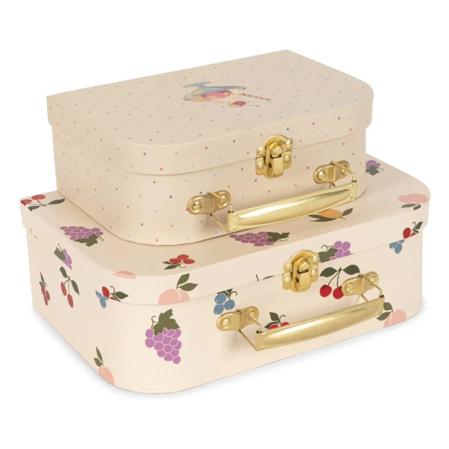 Konges Sløjd - Cestas pequeñas con diseño de fruta | Beige
