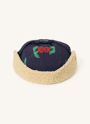 Bobo Choses - Flowered Sherpa Gorro Fibras recicladas | Azul marino