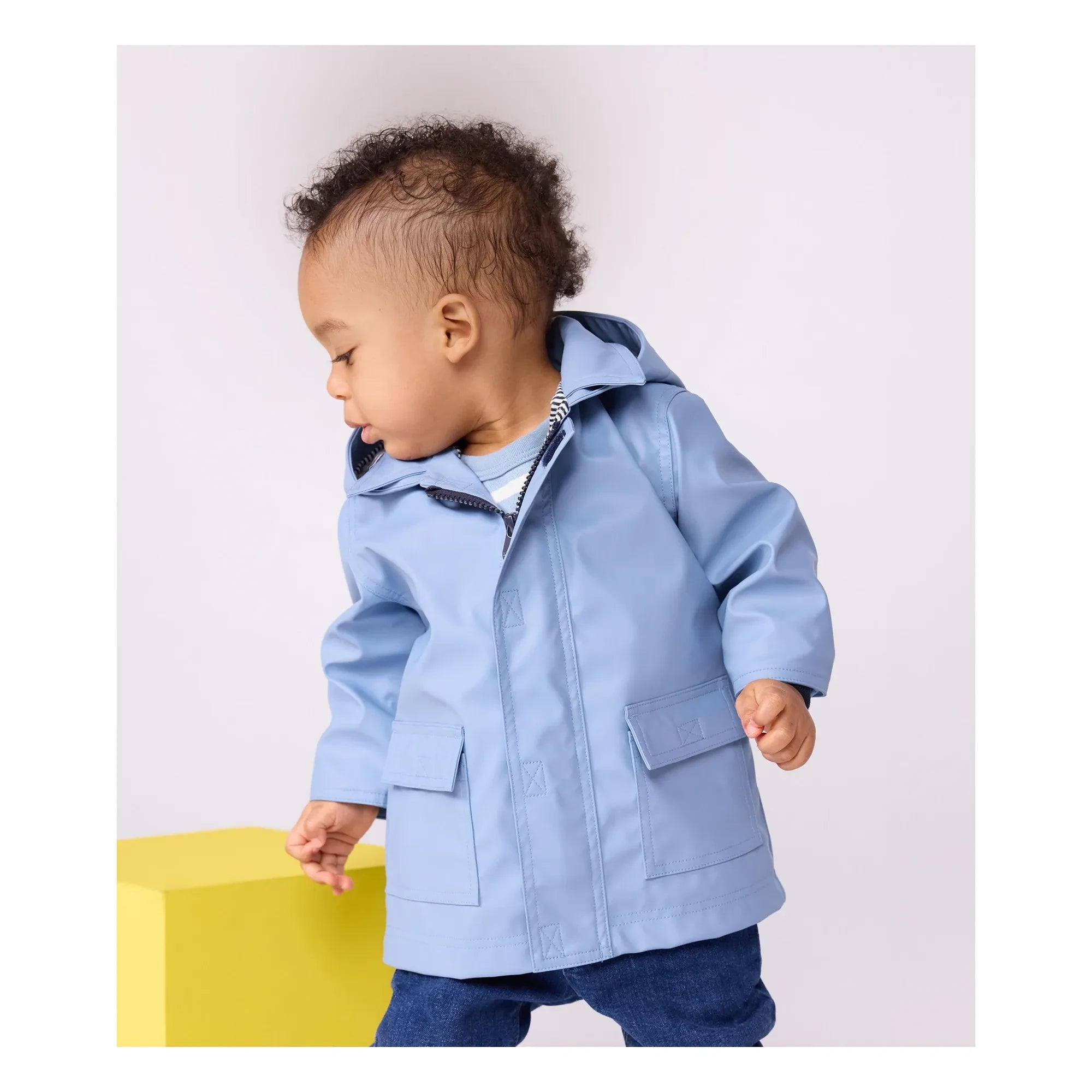 Petit Bateau - Abrigo impermeable icónico Geri en fibra reciclada Bebé | Azul